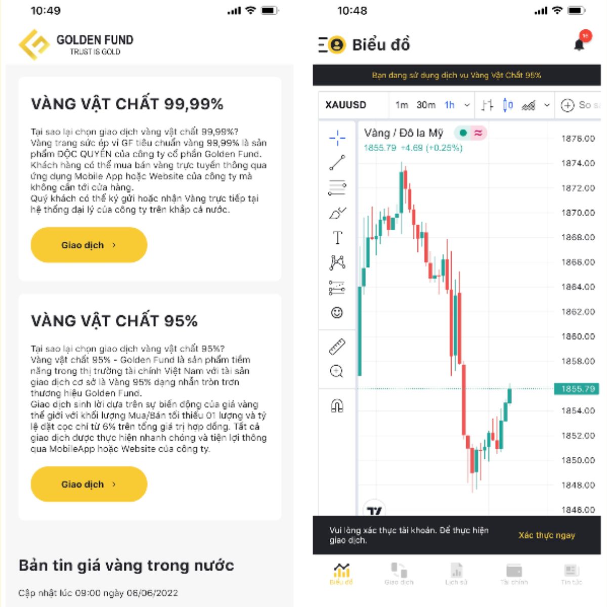 HƯỚNG DẪN ĐĂNG KÝ VÀ GIAO DỊCH VÀNG VẬT CHẤT GOLDEN FUND